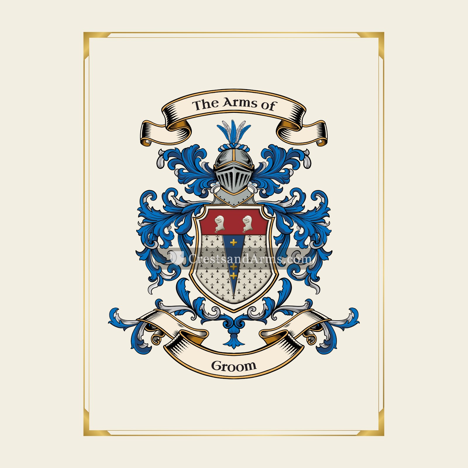 With gold border