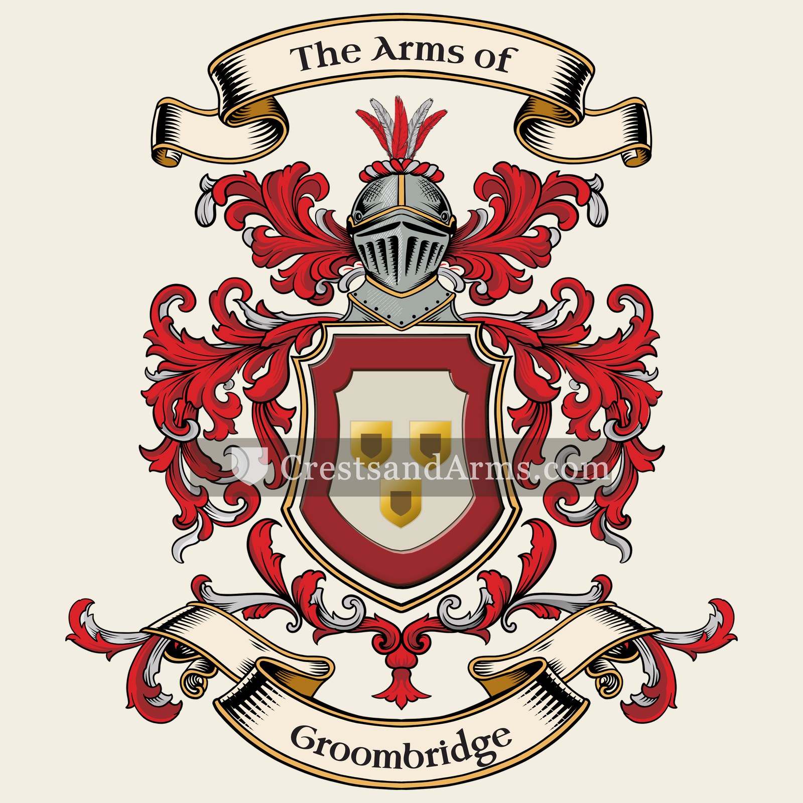 The Groombridge coat of arms, drawn from the recorded blazon