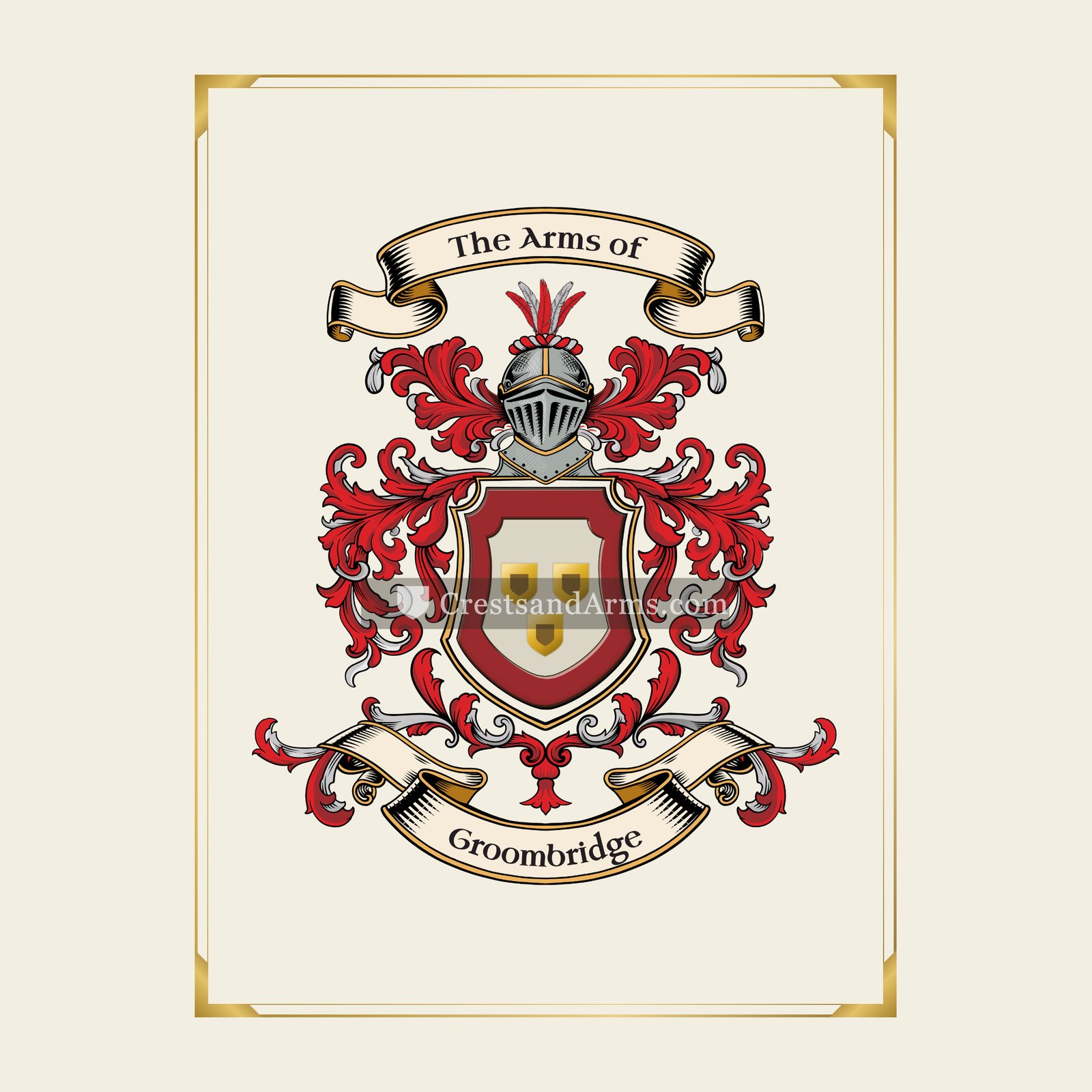 With gold border