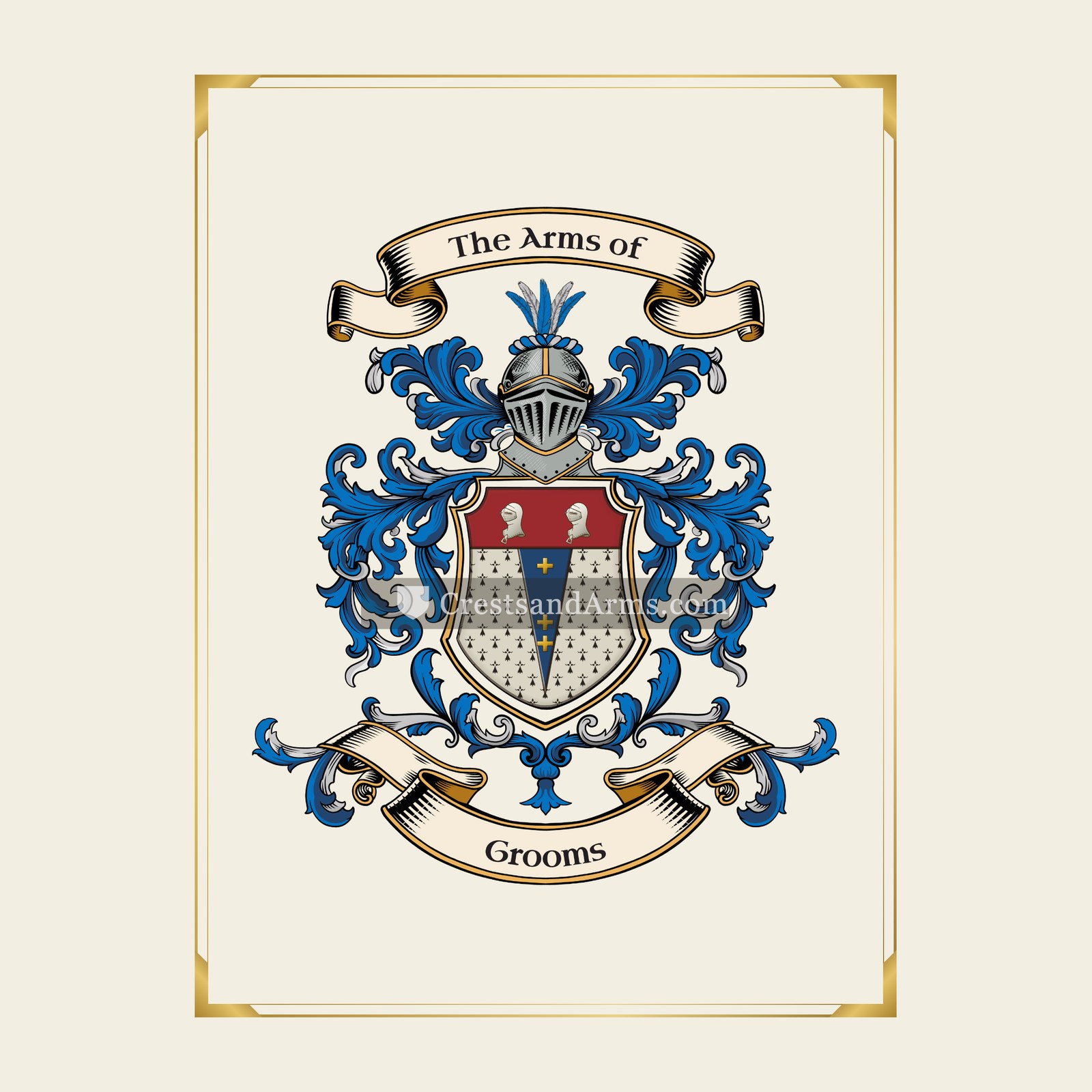 With gold border
