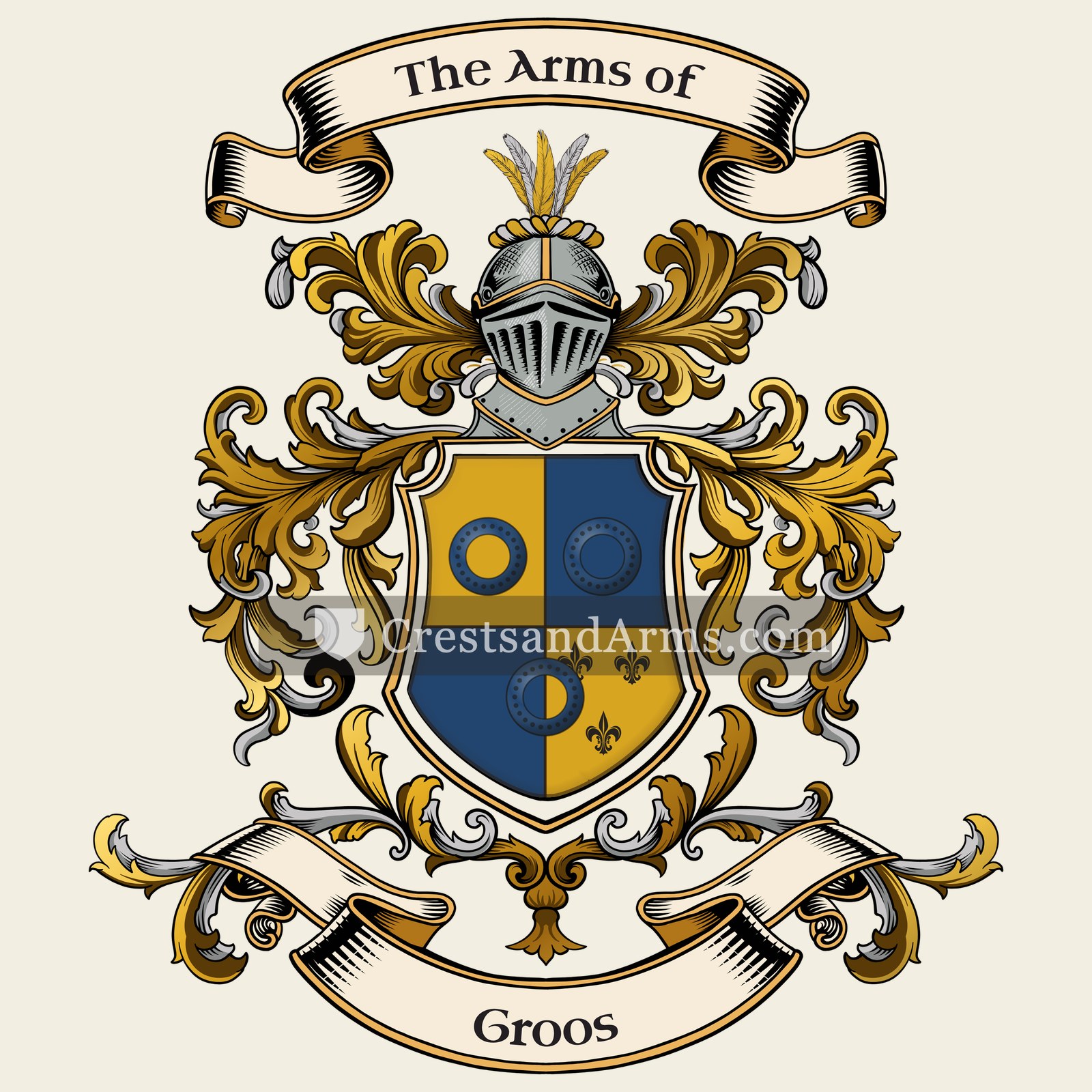 The Groos coat of arms, drawn from the recorded blazon