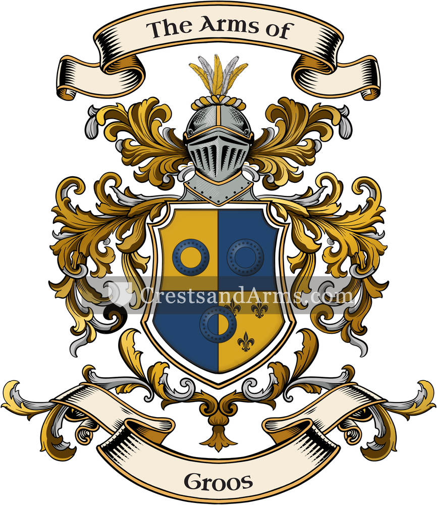 The Groos coat of arms, drawn from the recorded blazon