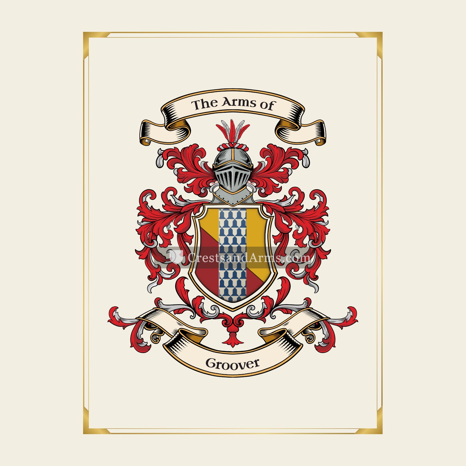 With gold border