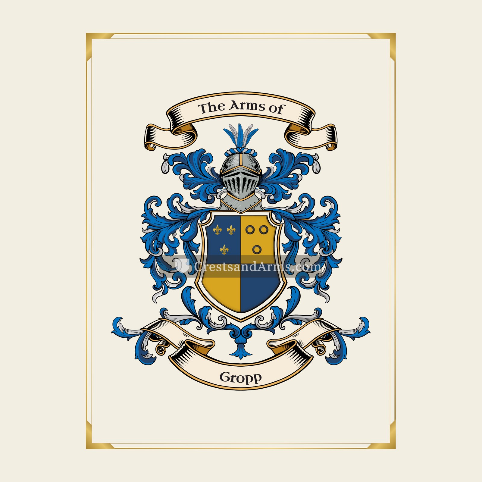 With gold border