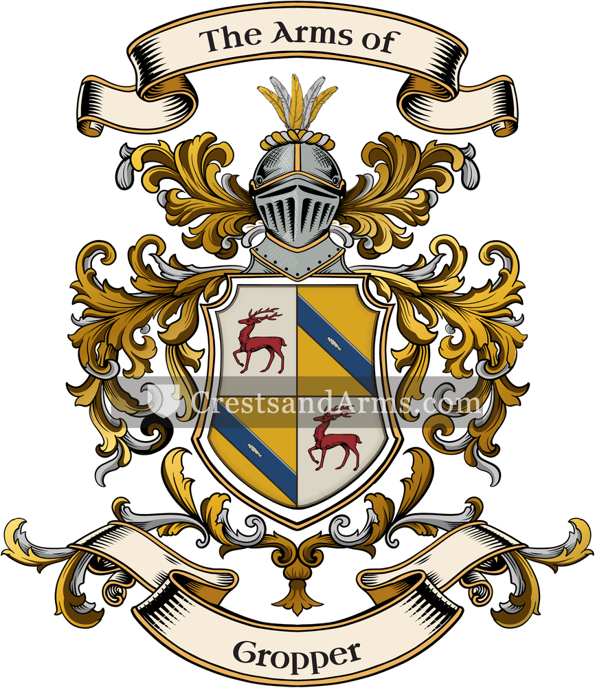 The Gropper coat of arms, drawn from the recorded blazon