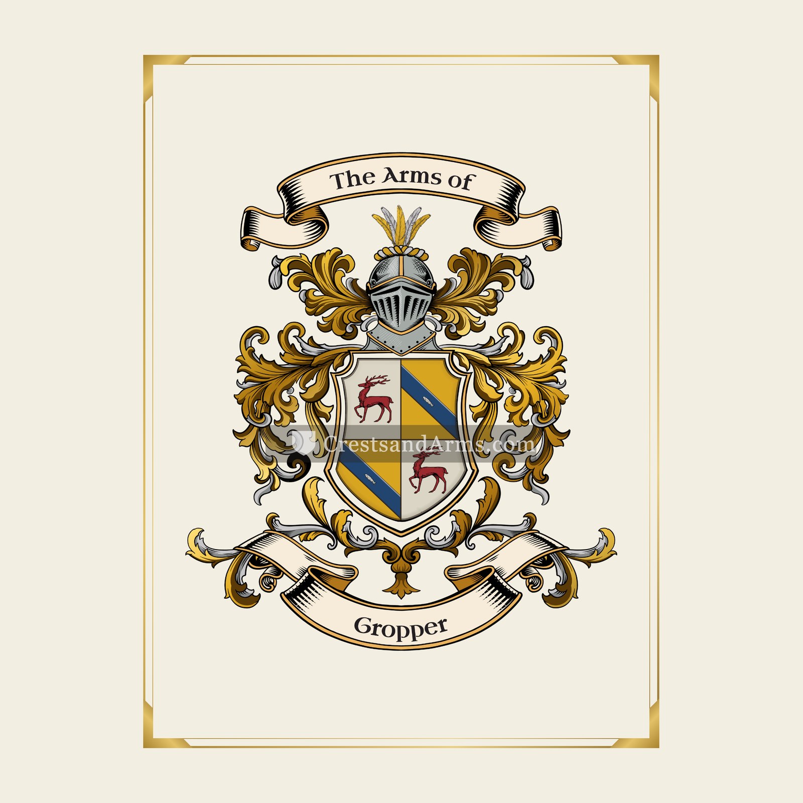 With gold border