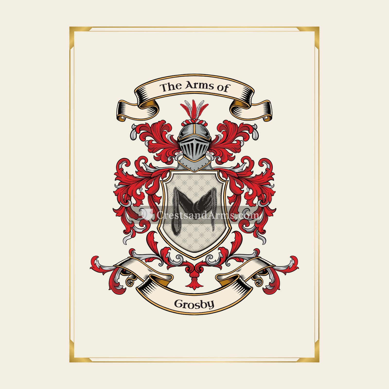 With gold border