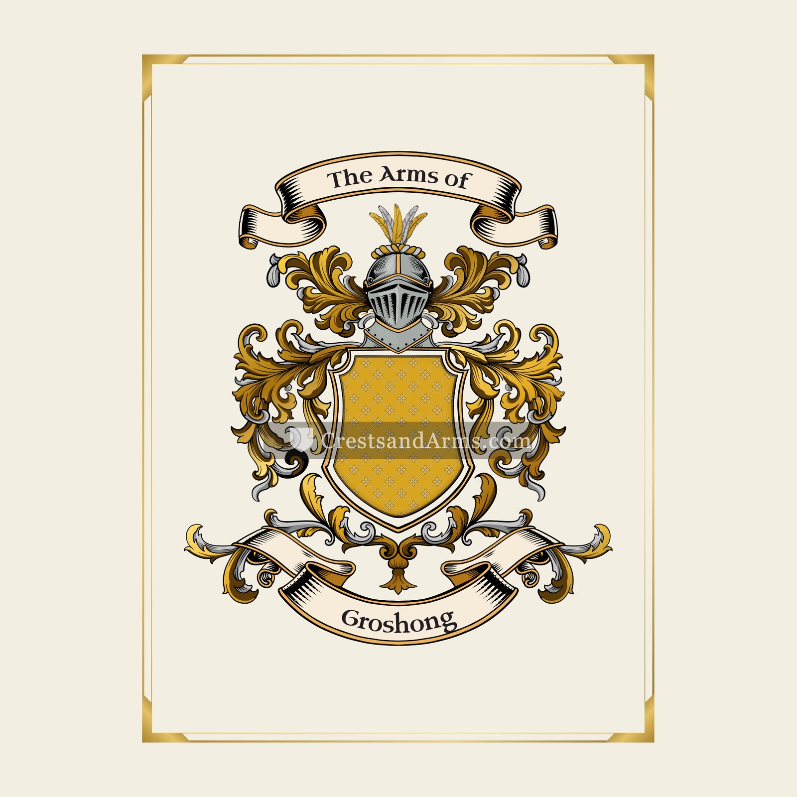With gold border