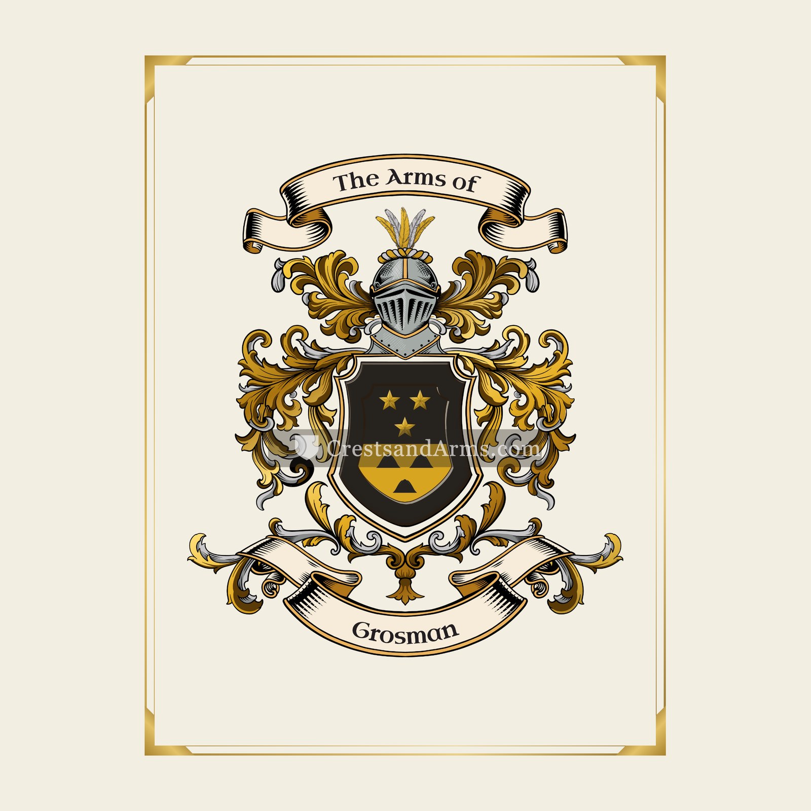 With gold border