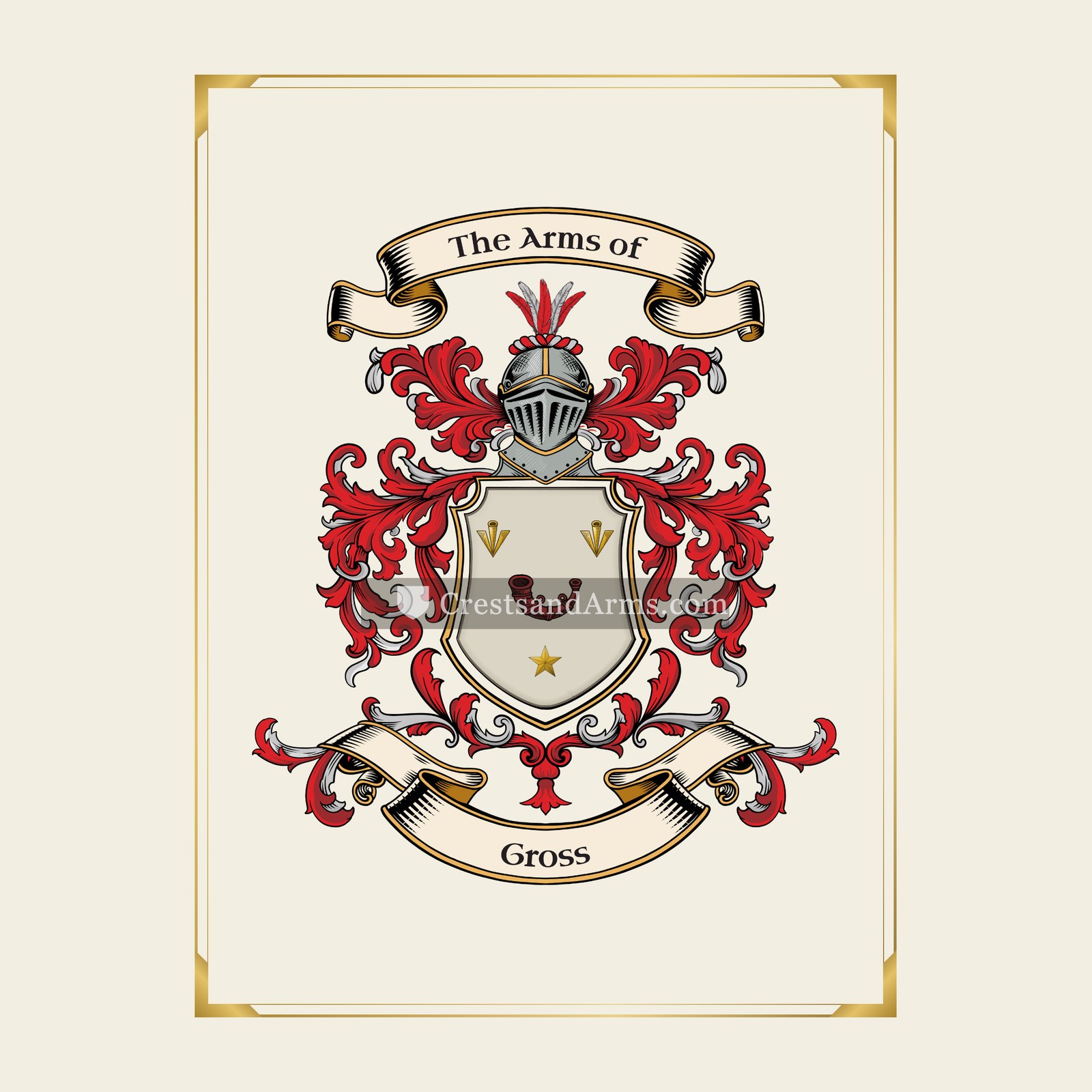 With gold border