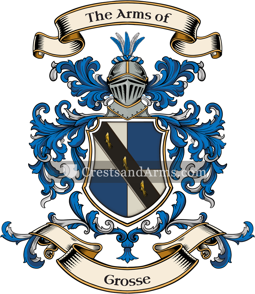 The Grosse coat of arms, drawn from the recorded blazon
