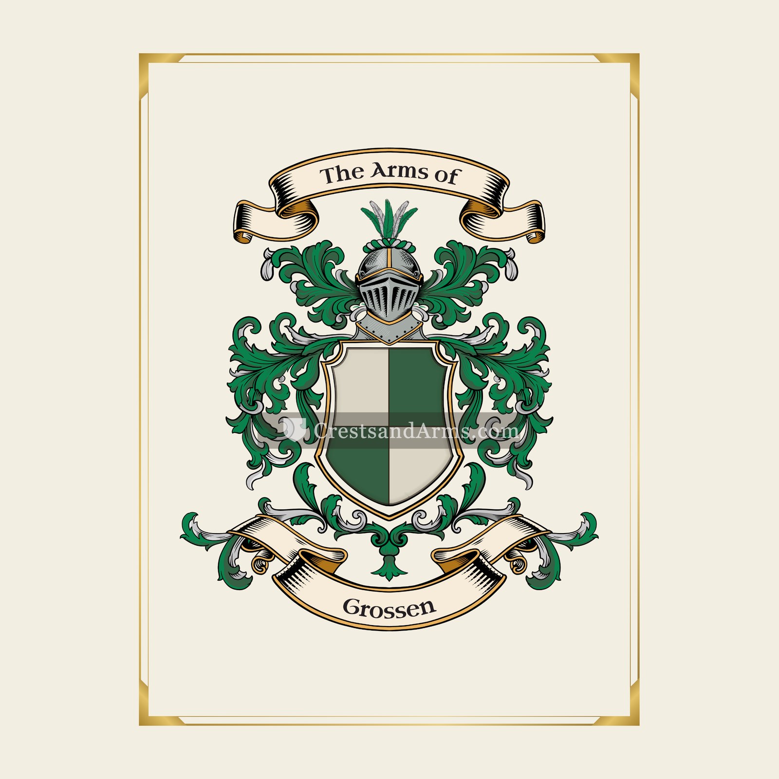 With gold border