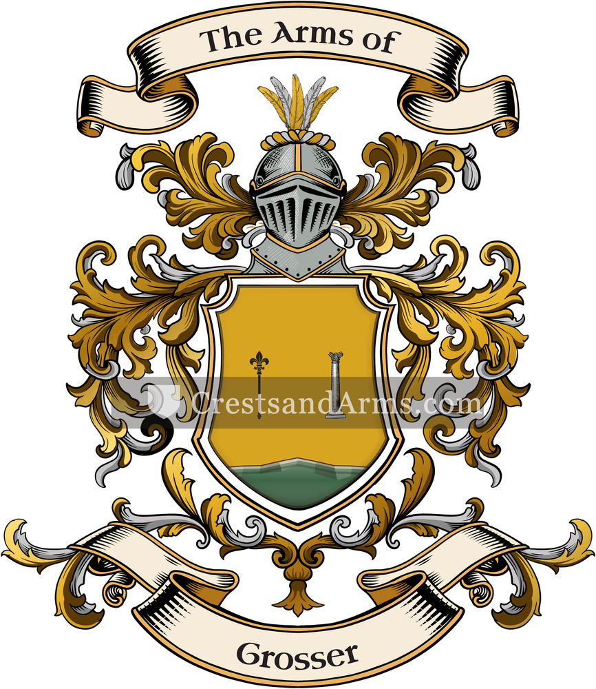 The Grosser coat of arms, drawn from the recorded blazon