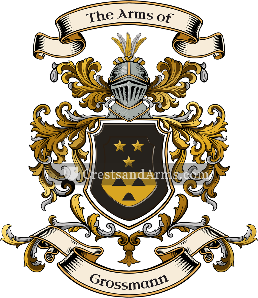 The Grossmann coat of arms, drawn from the recorded blazon
