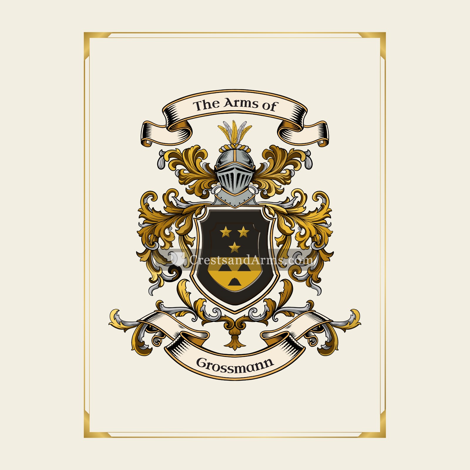 With gold border