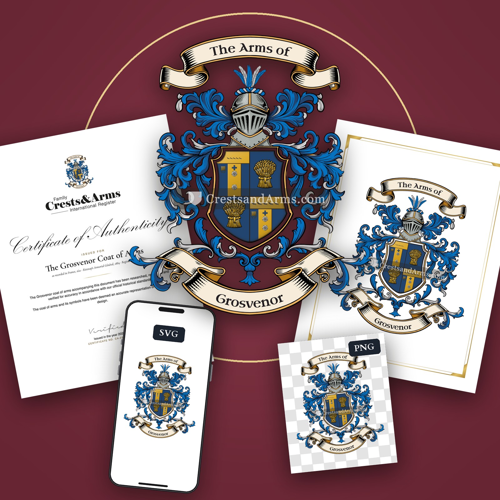 The Grosvenor arms on the coat of arms — digital pack