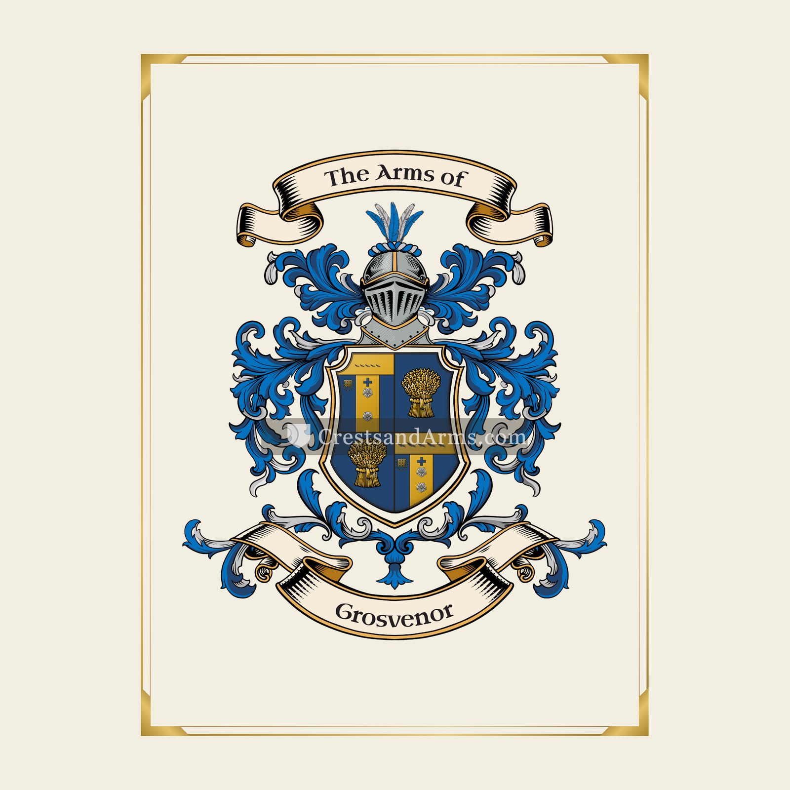 With gold border