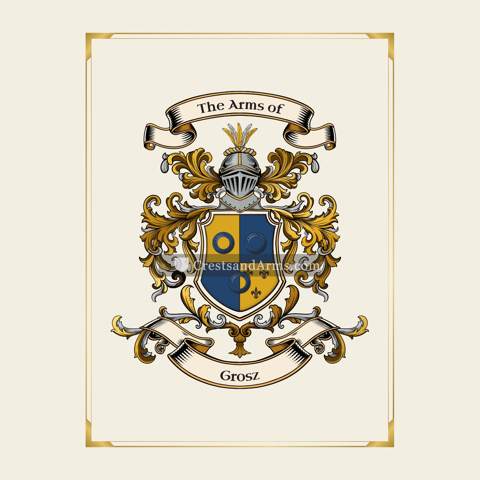 With gold border