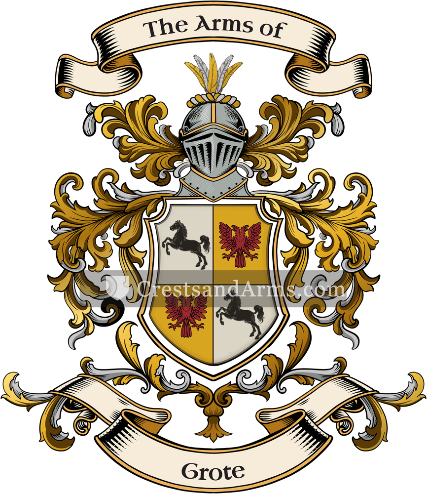 The Grote coat of arms, drawn from the recorded blazon