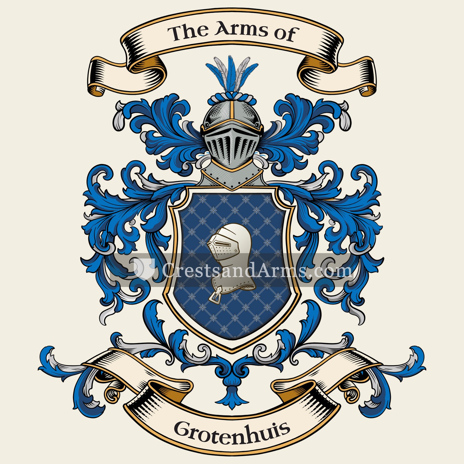 The Grotenhuis coat of arms, drawn from the recorded blazon