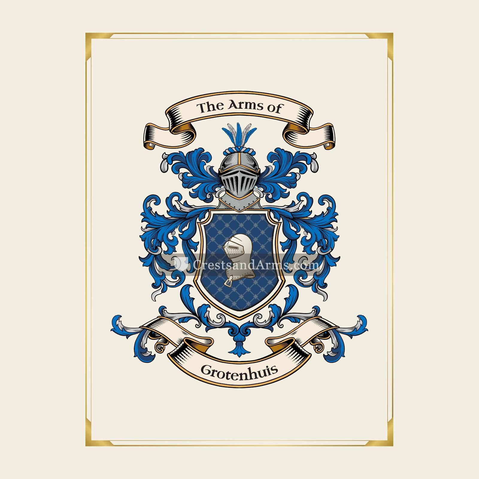 With gold border