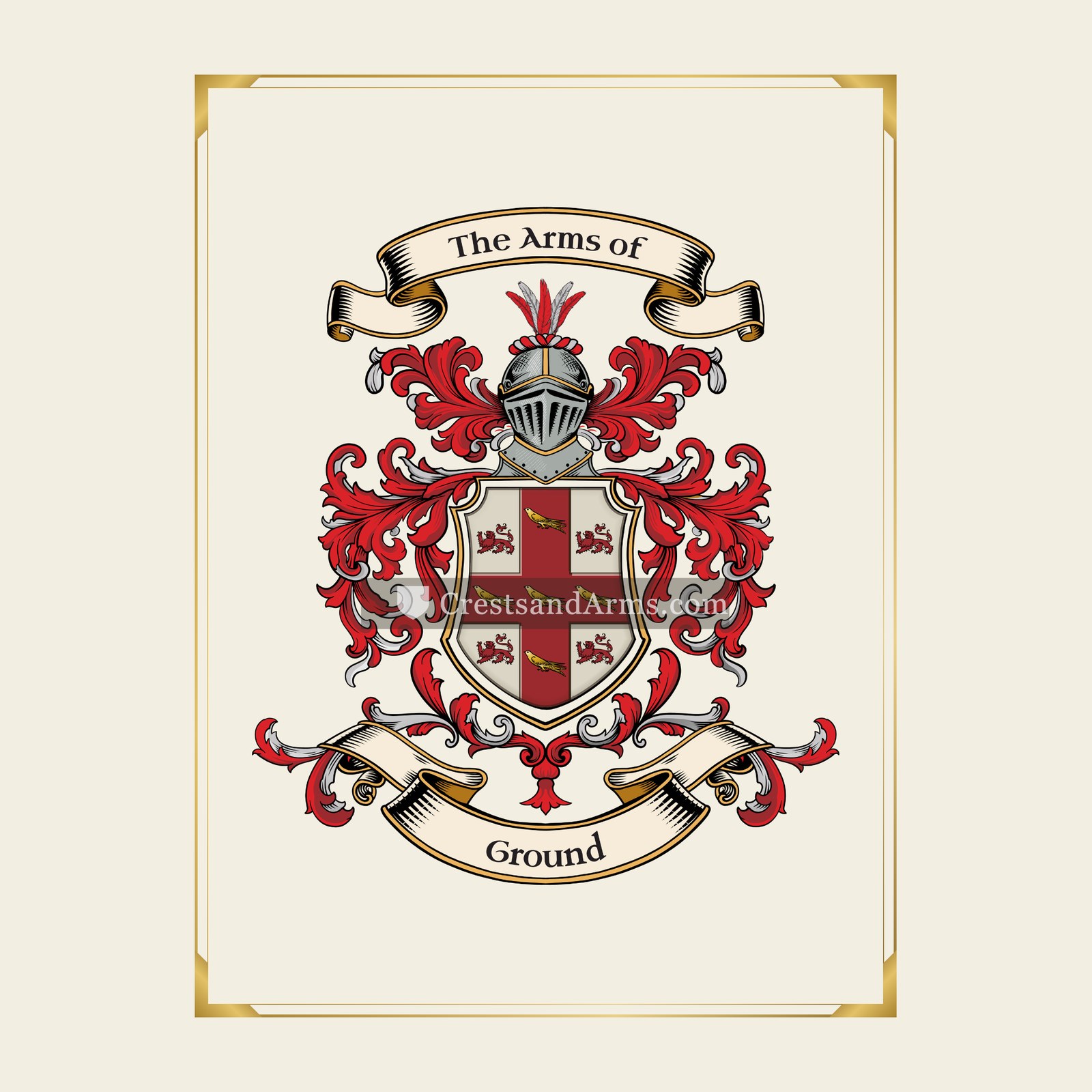 With gold border