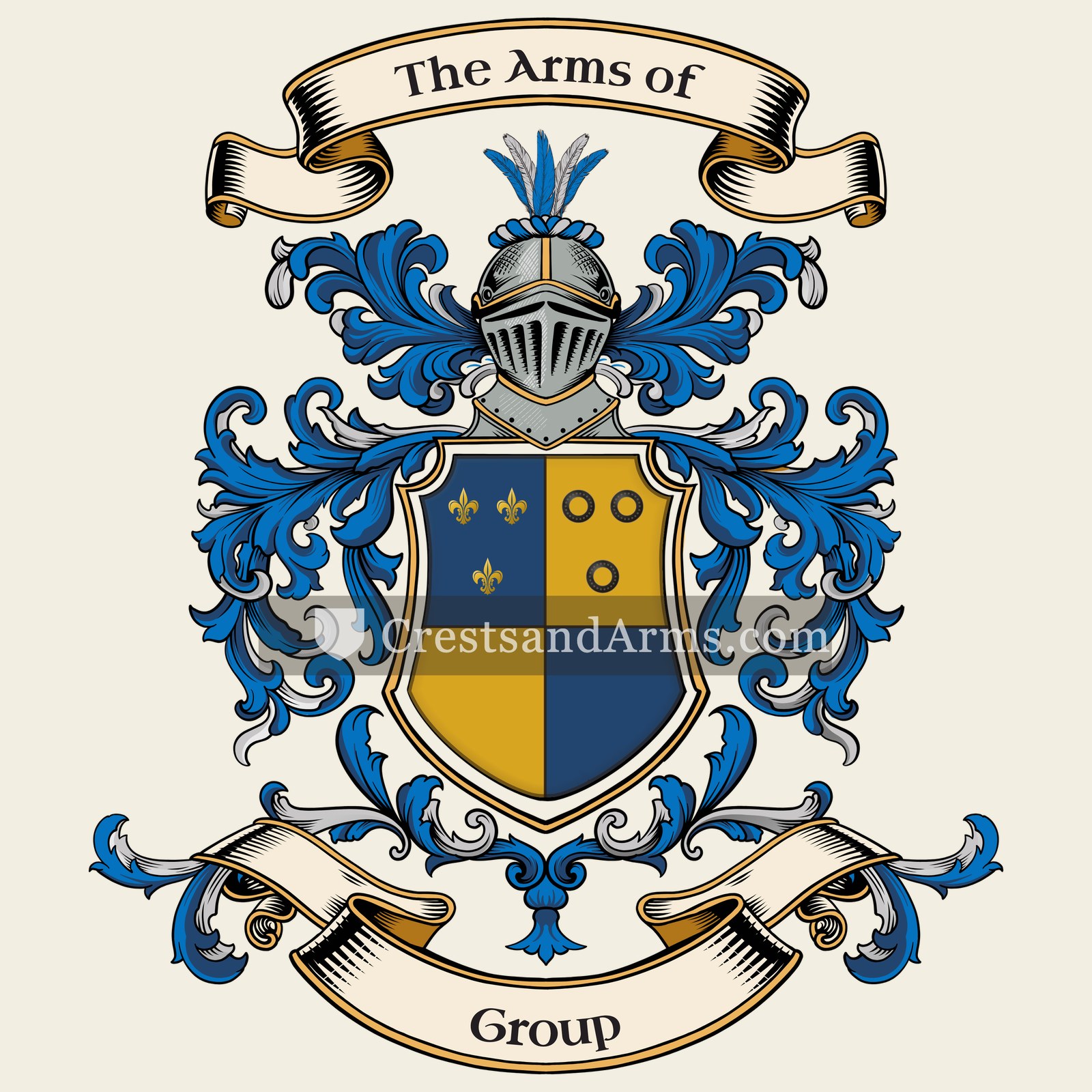 The Group coat of arms, drawn from the recorded blazon