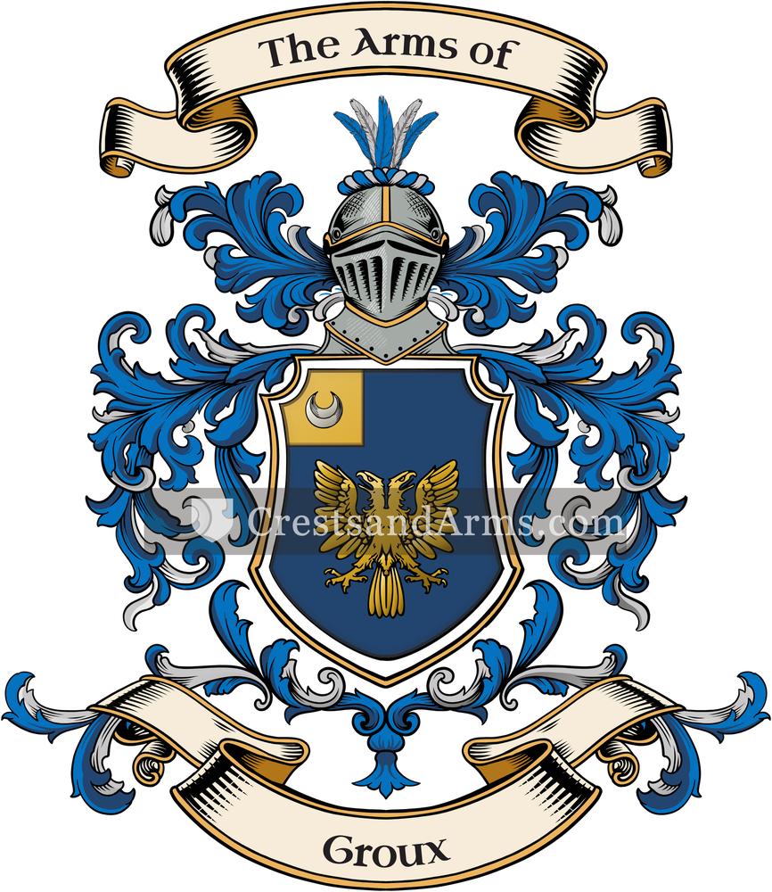 The Groux coat of arms, drawn from the recorded blazon