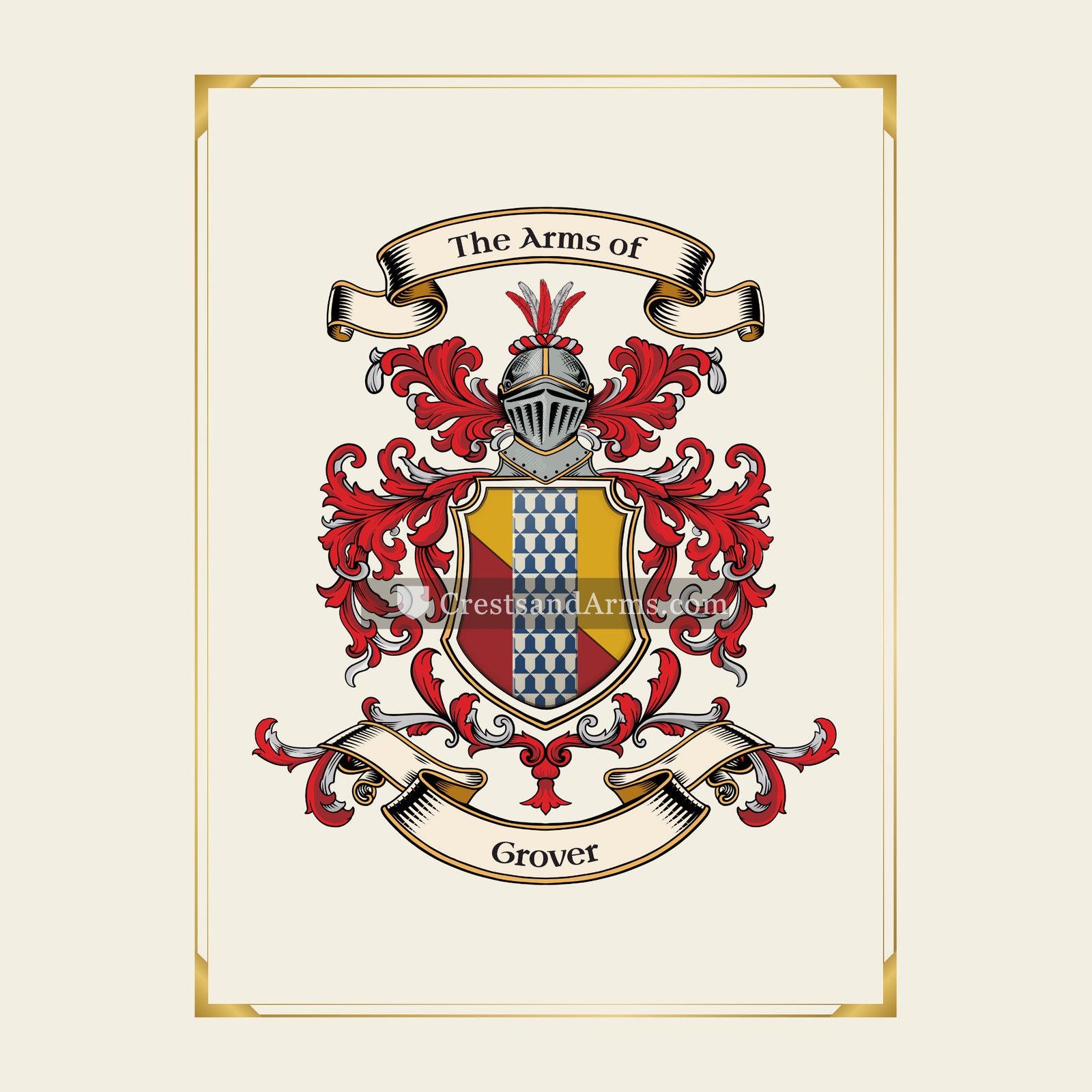 With gold border