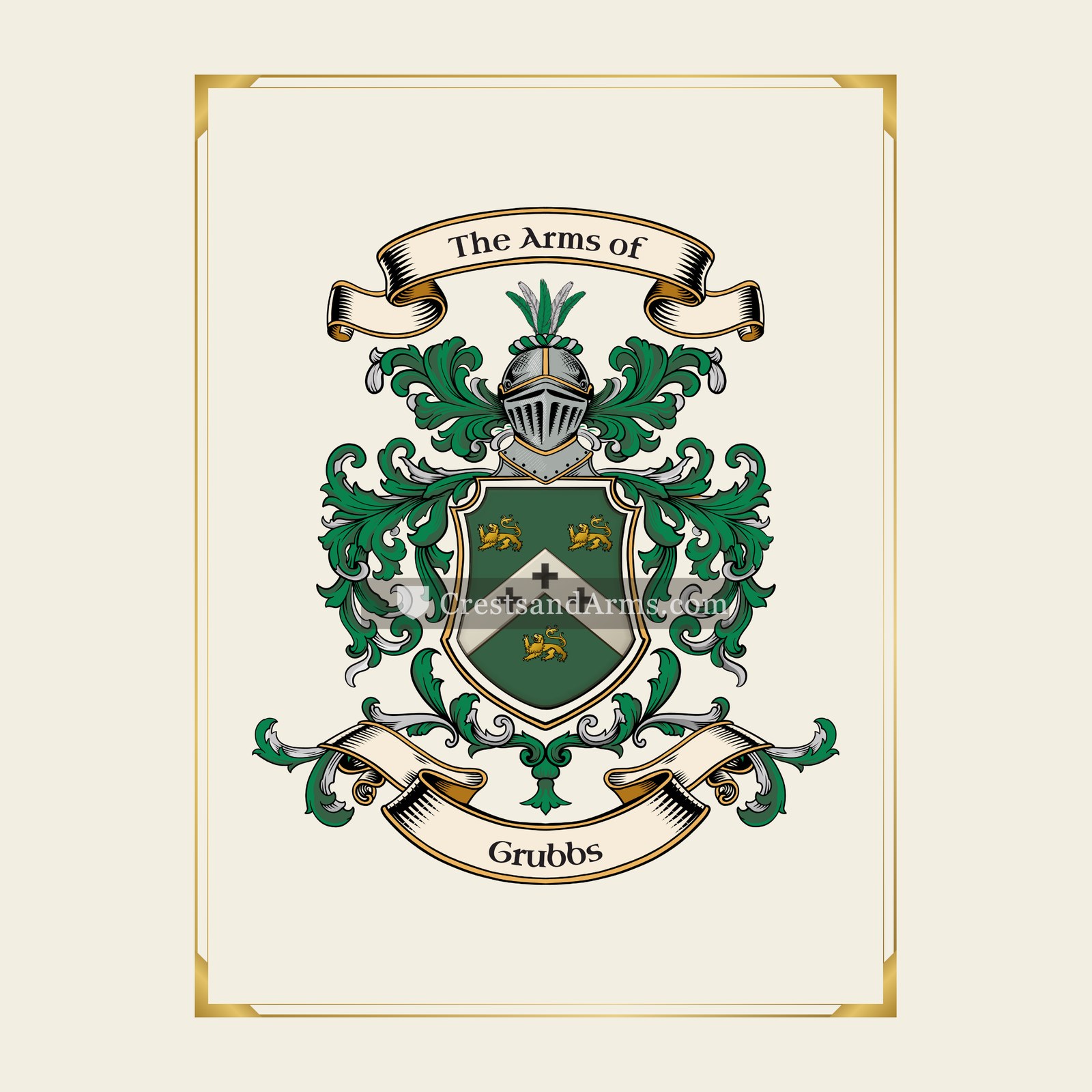 With gold border