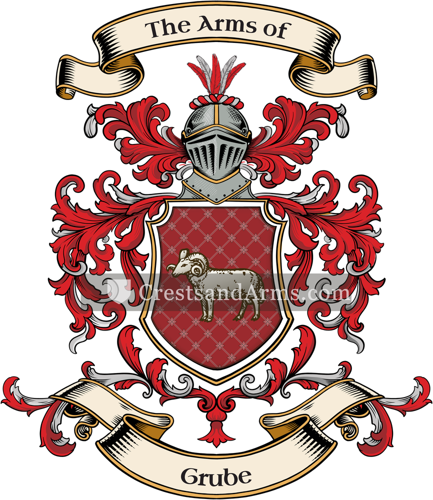 The Grube coat of arms, drawn from the recorded blazon