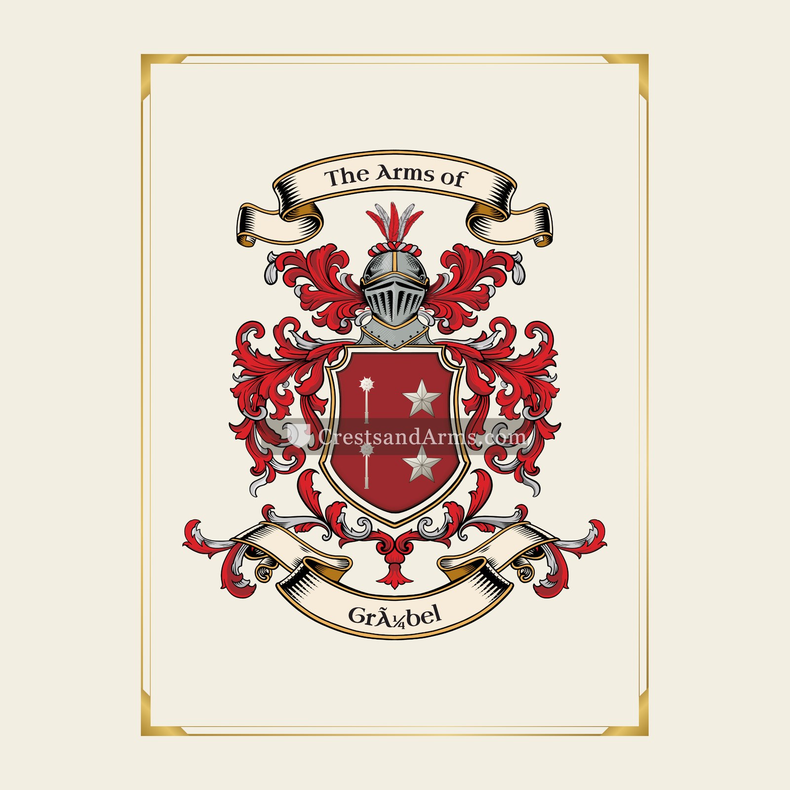 With gold border