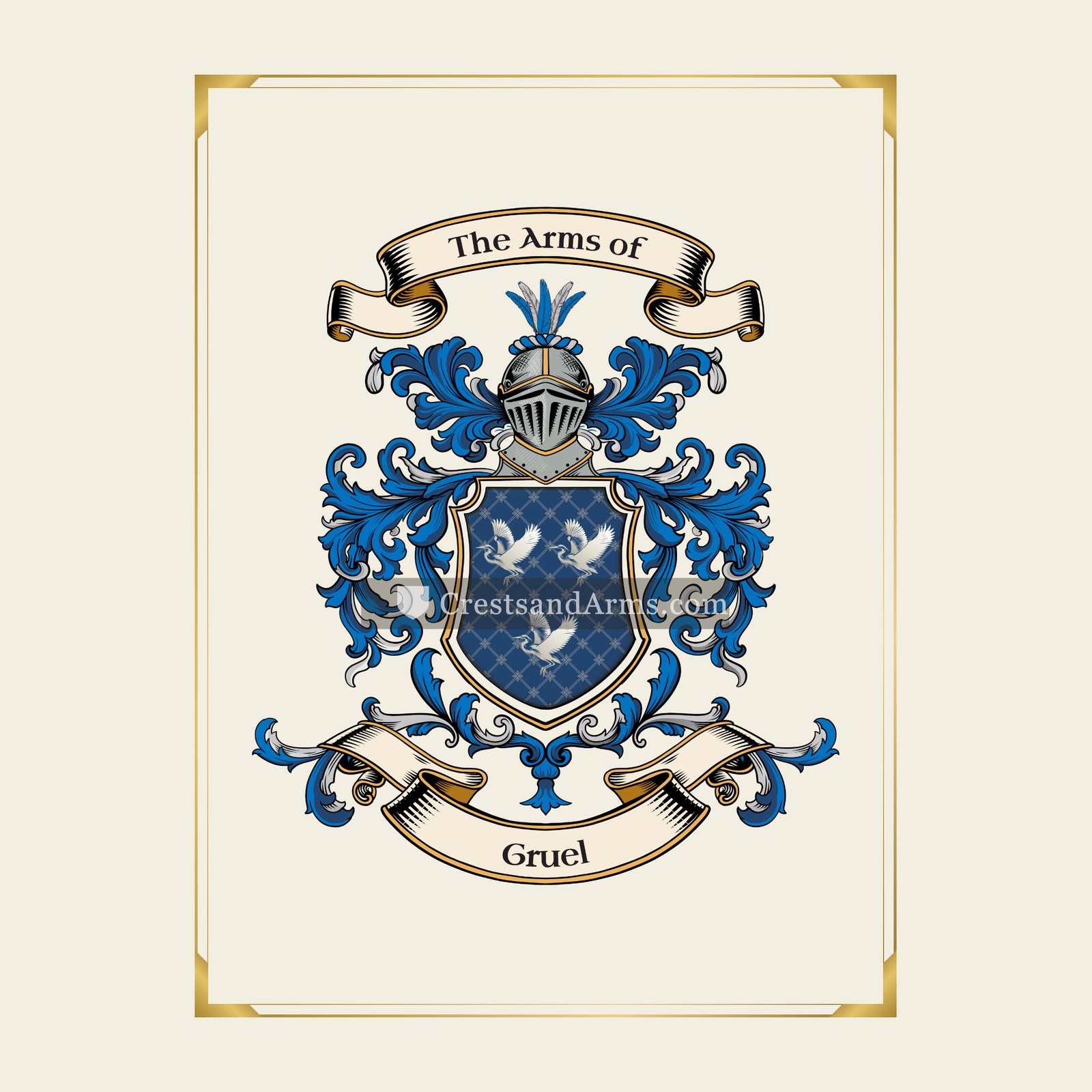 With gold border