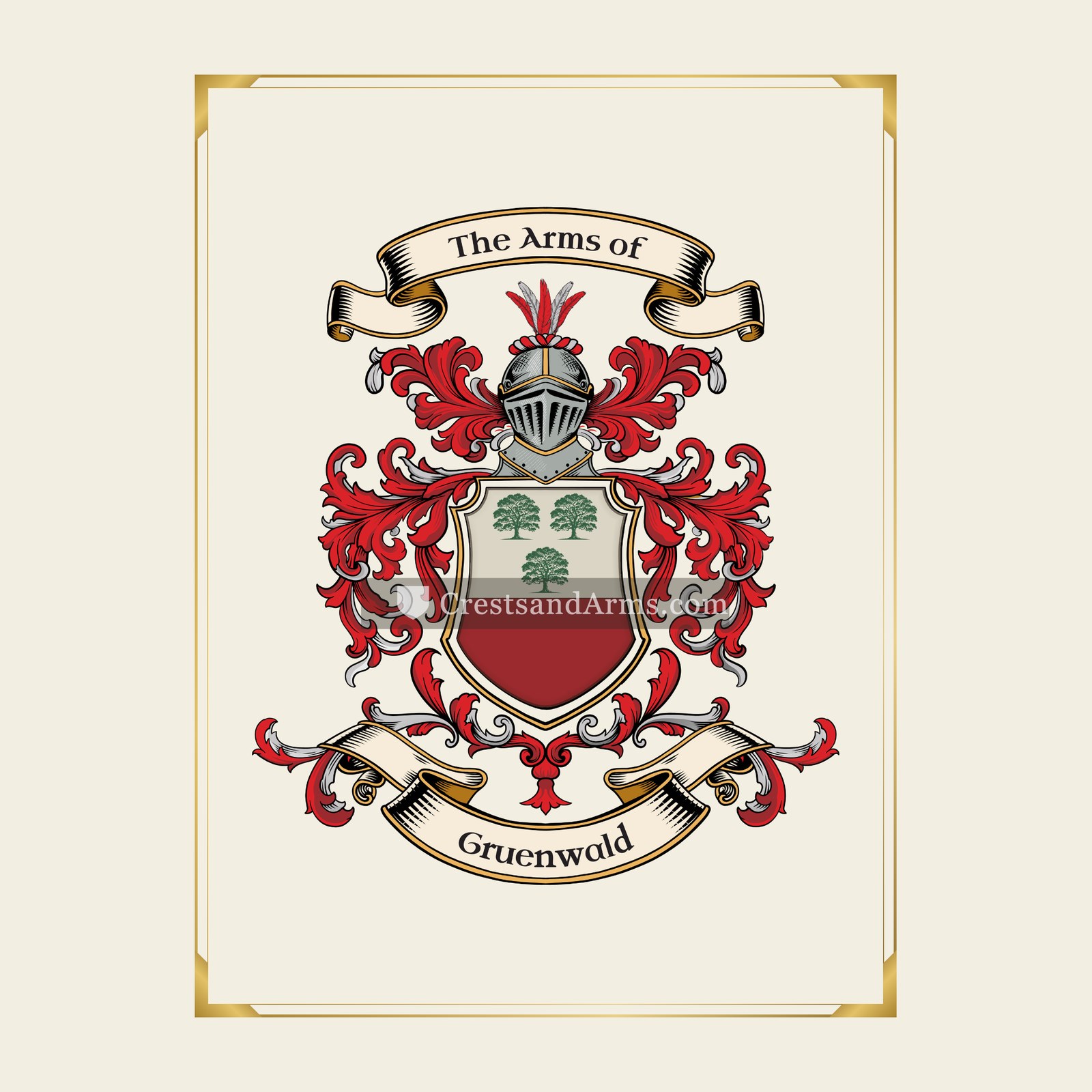 With gold border