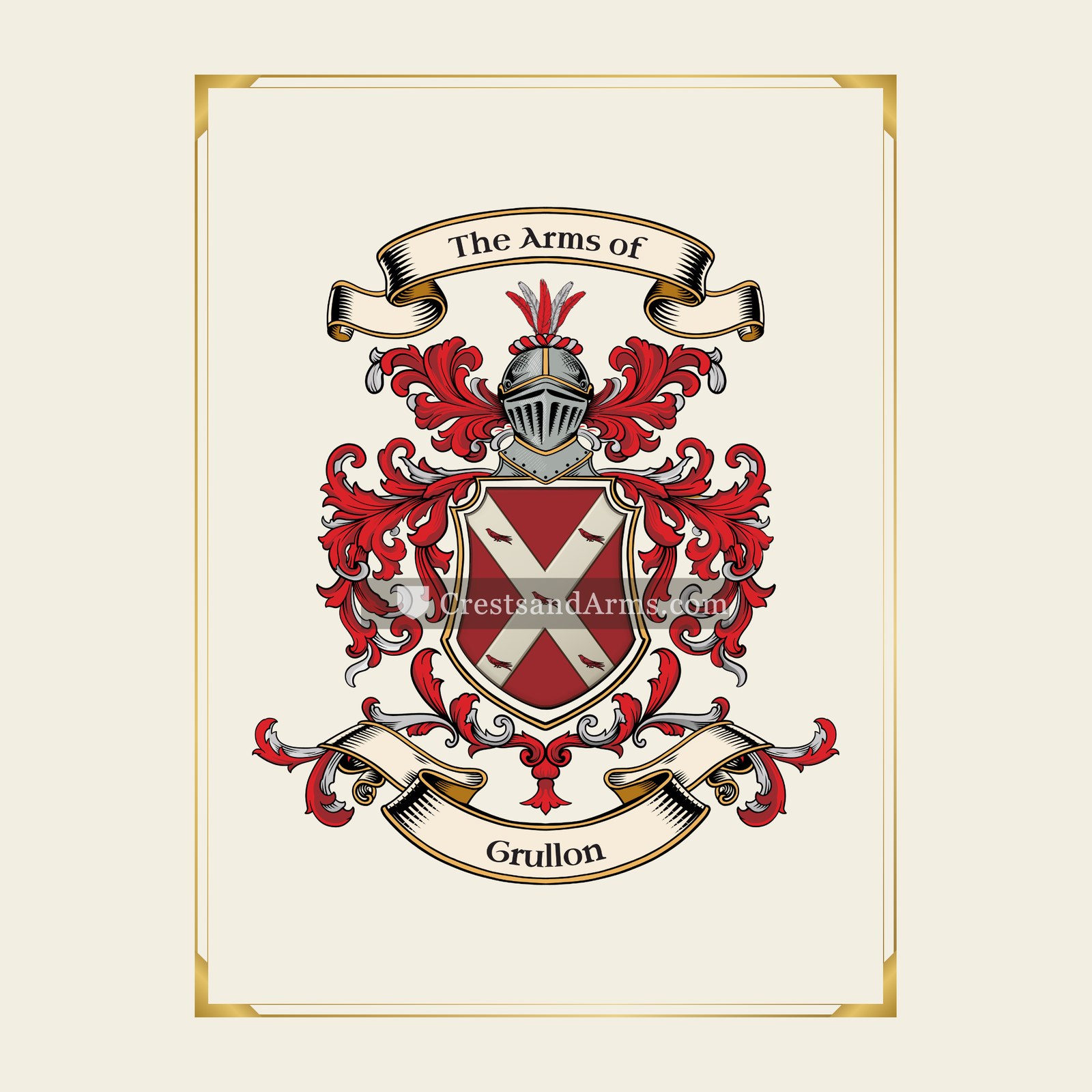 With gold border
