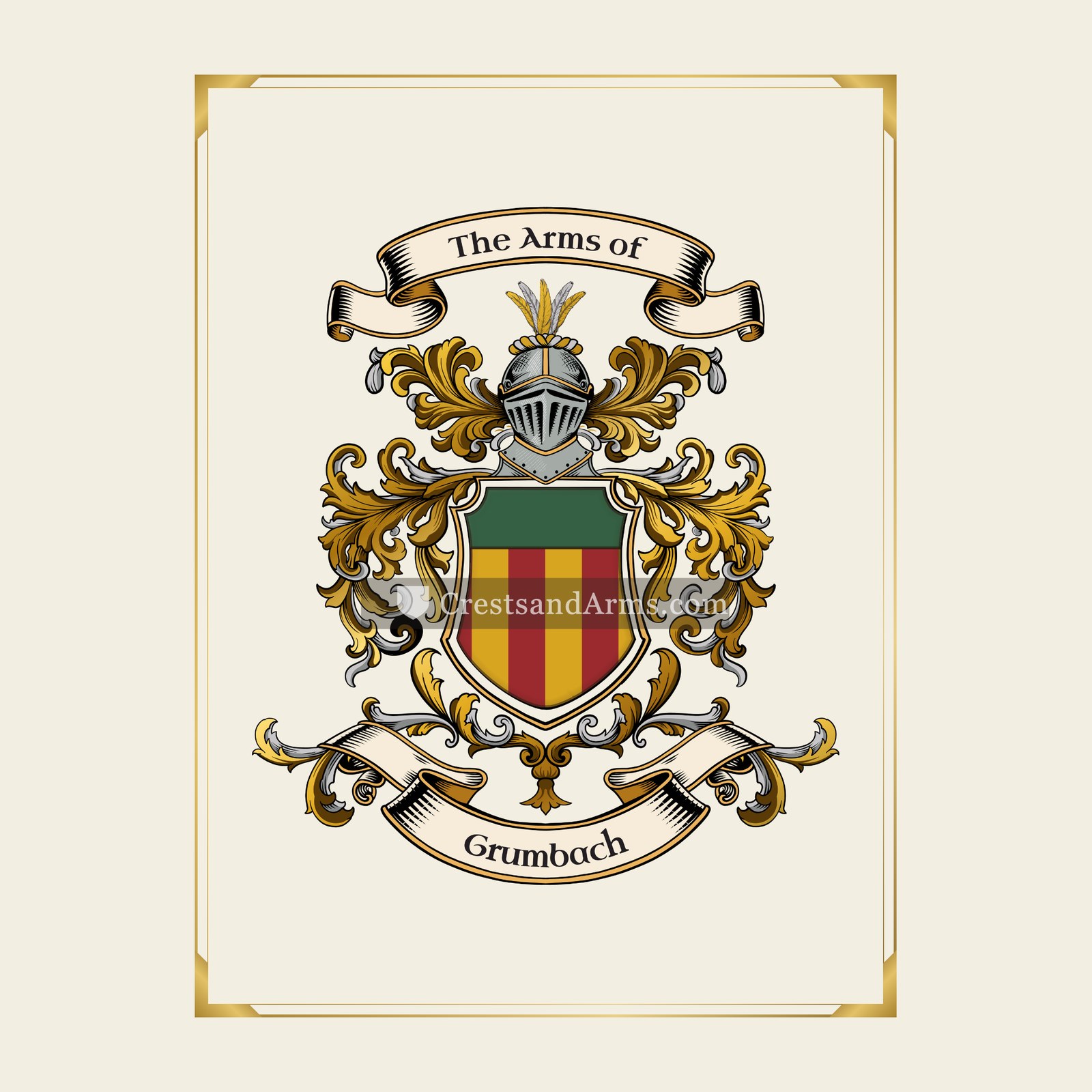 With gold border