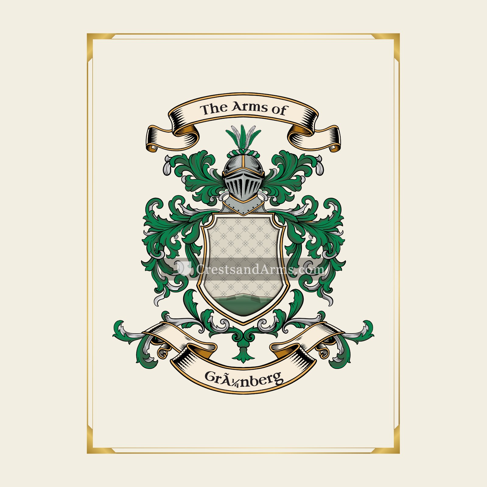 With gold border