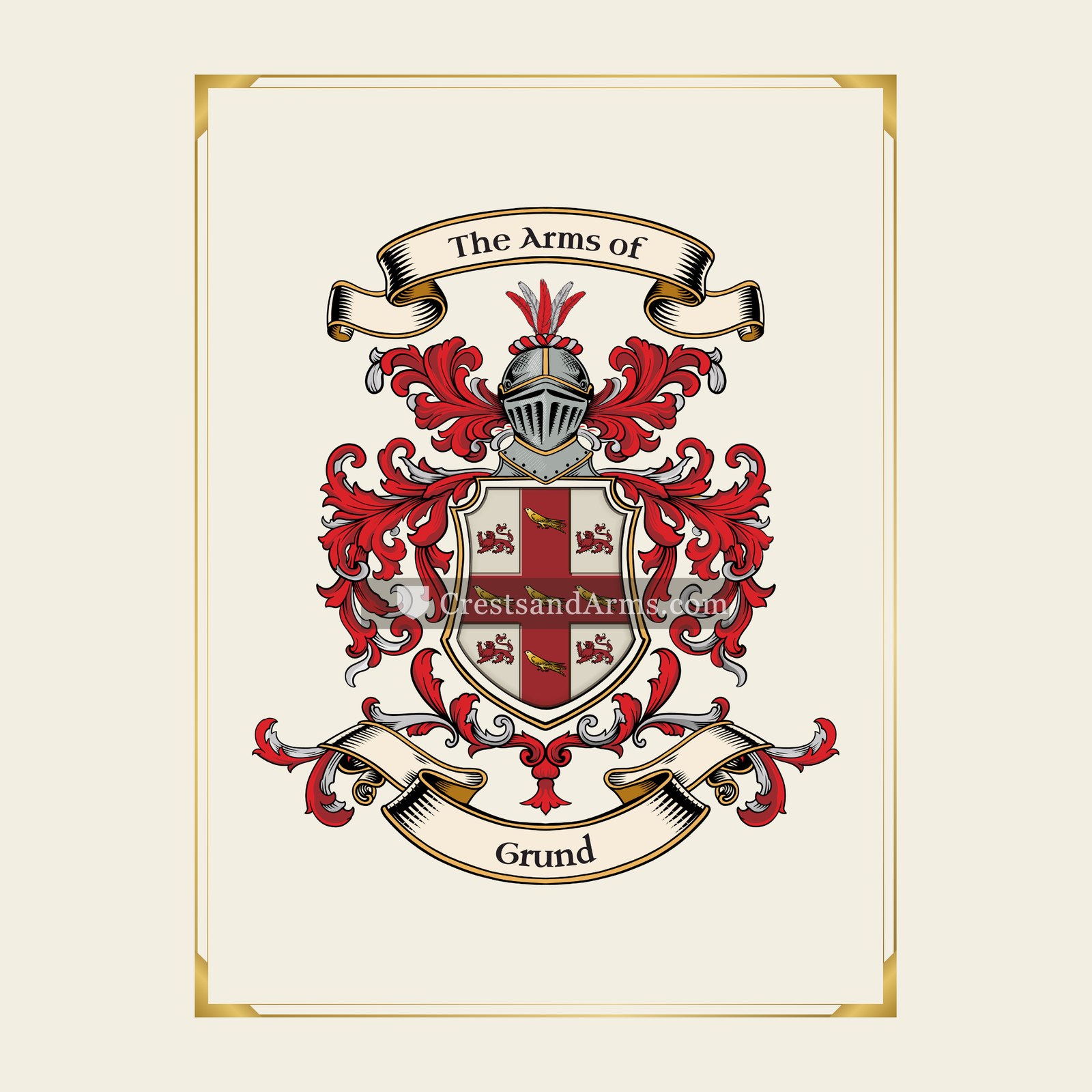 With gold border