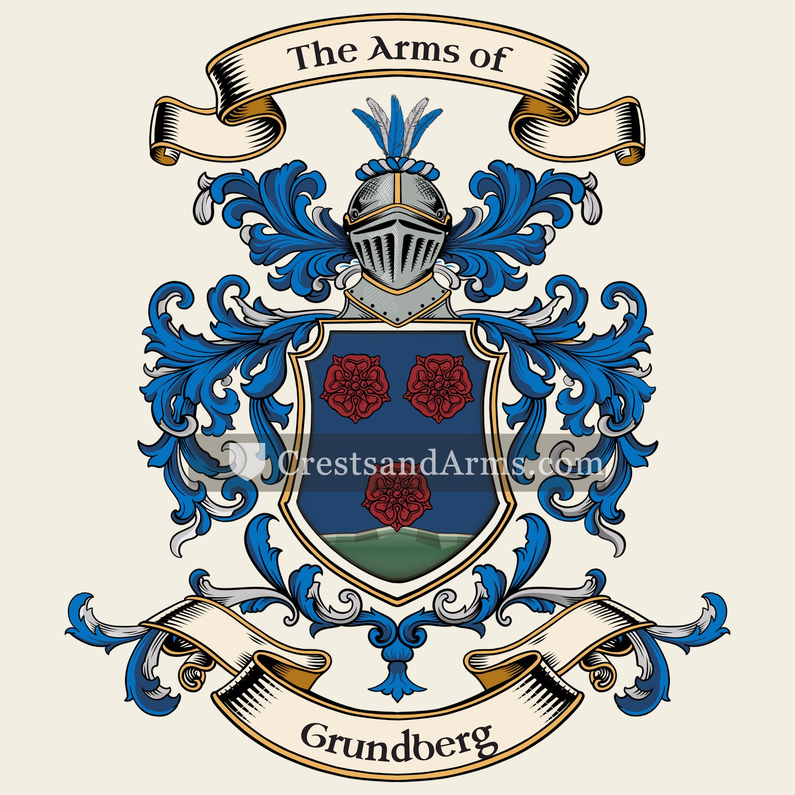 The Grundberg coat of arms, drawn from the recorded blazon