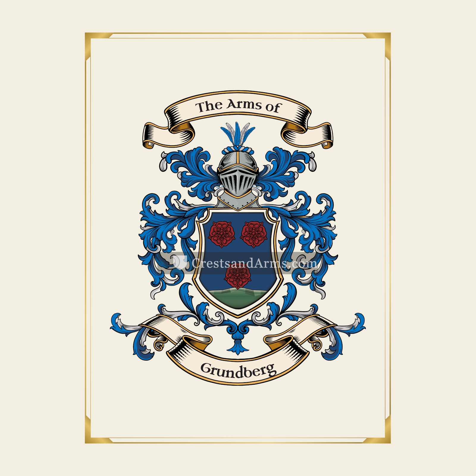 With gold border