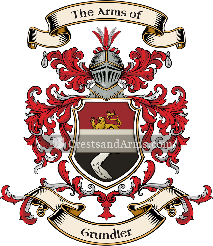 The Grundler coat of arms, drawn from the recorded blazon
