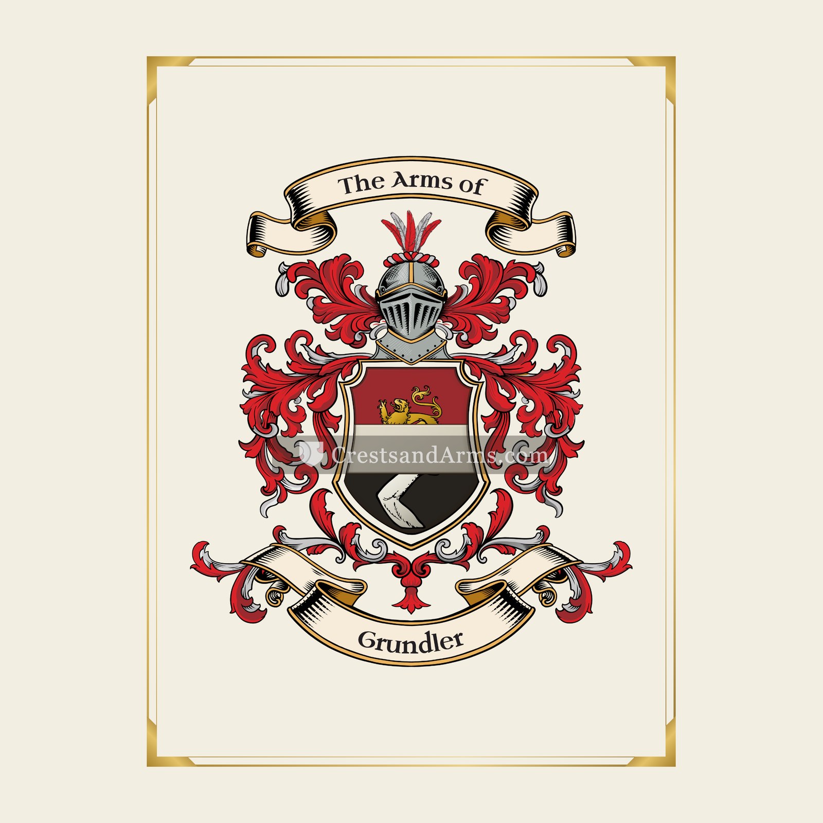 With gold border