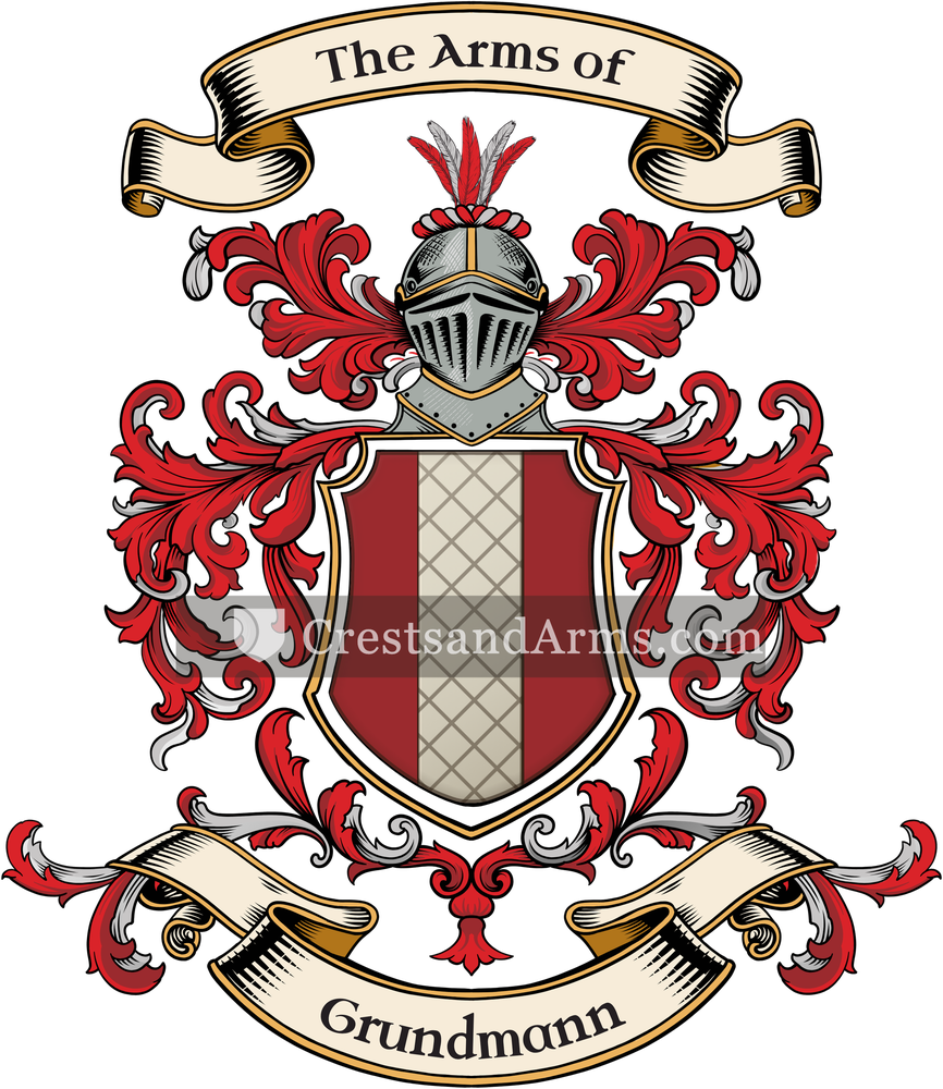 The Grundmann coat of arms, drawn from the recorded blazon