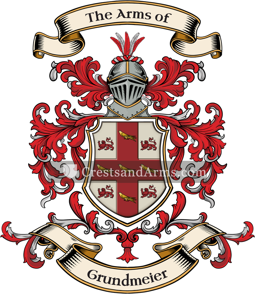 The Grundmeier coat of arms, drawn from the recorded blazon
