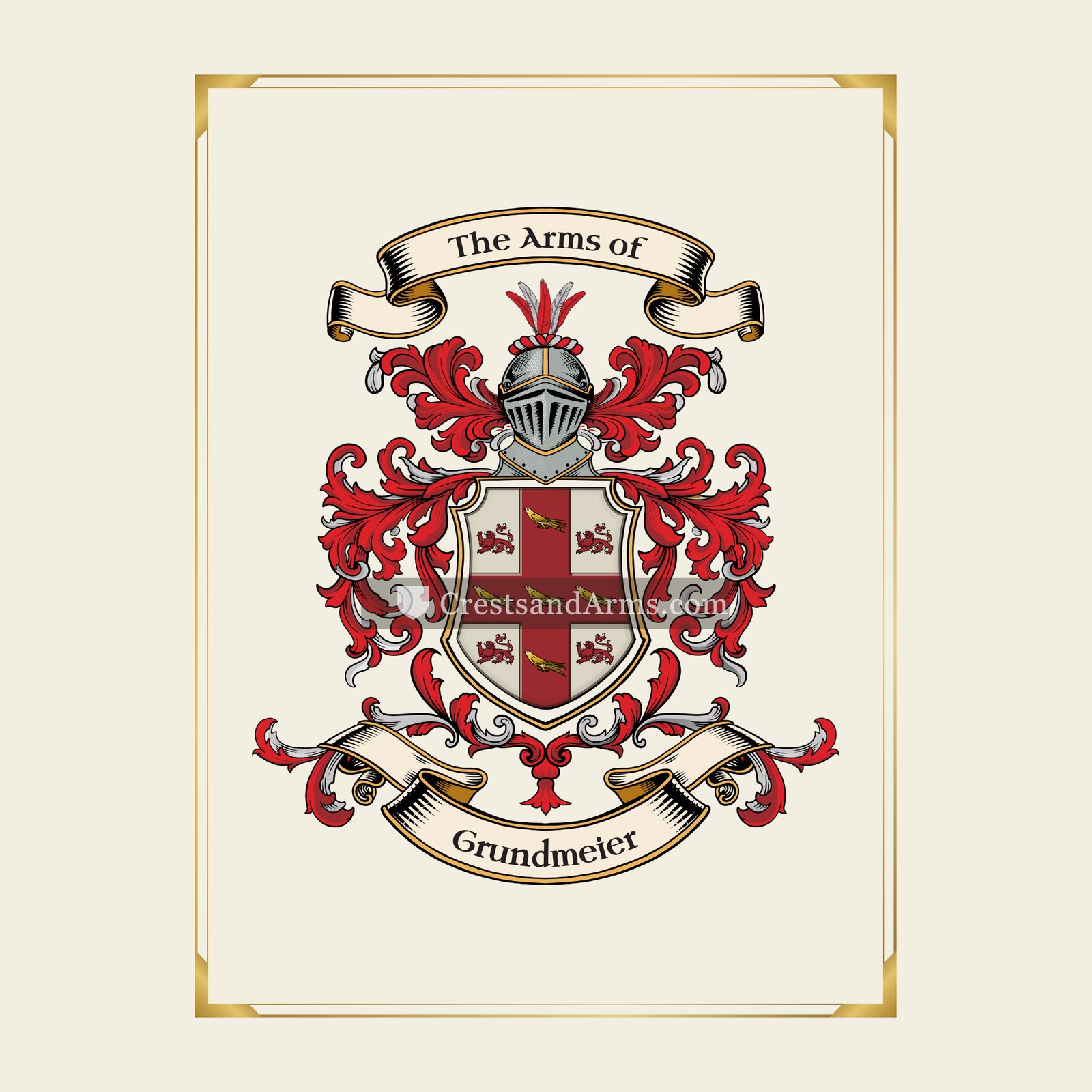 With gold border