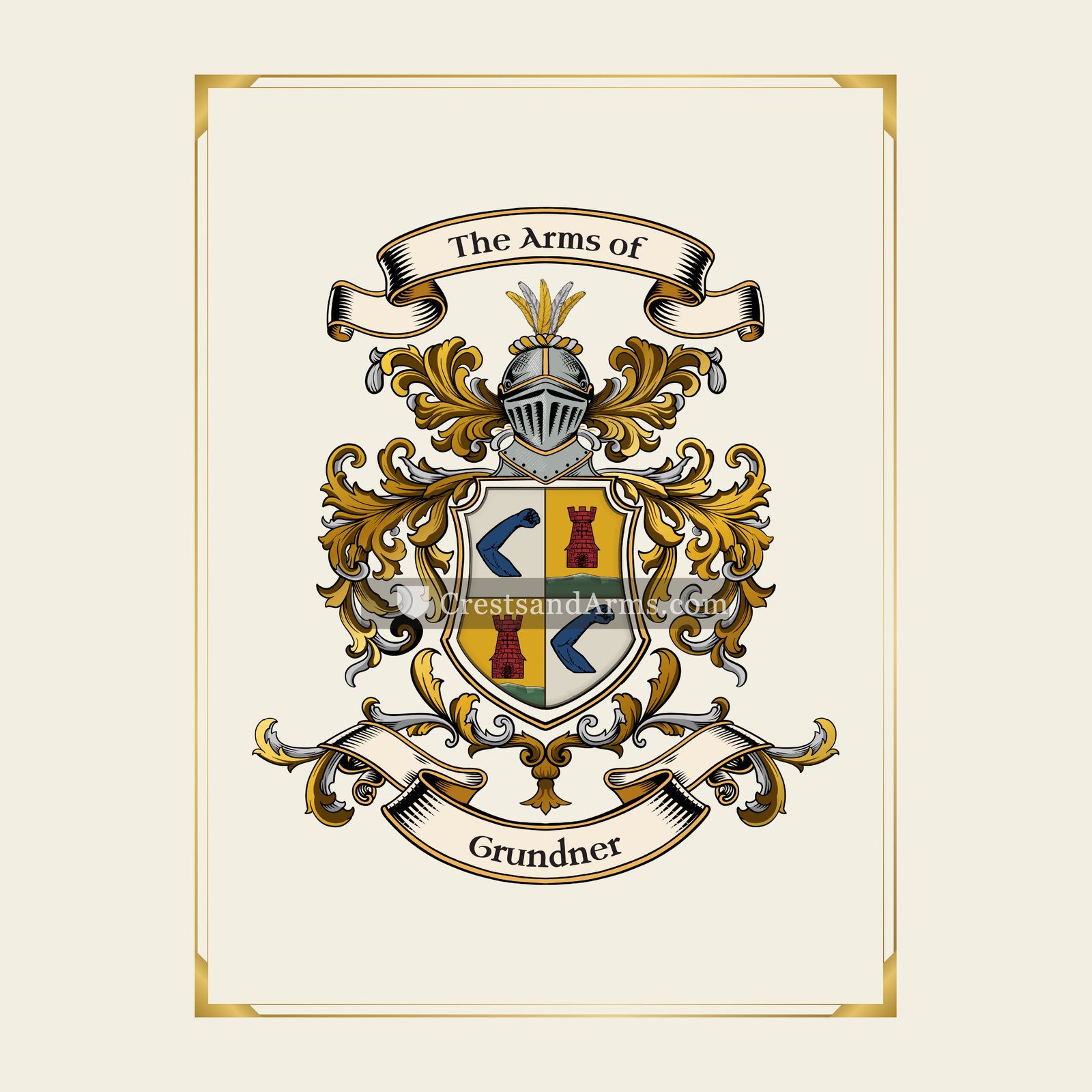 With gold border