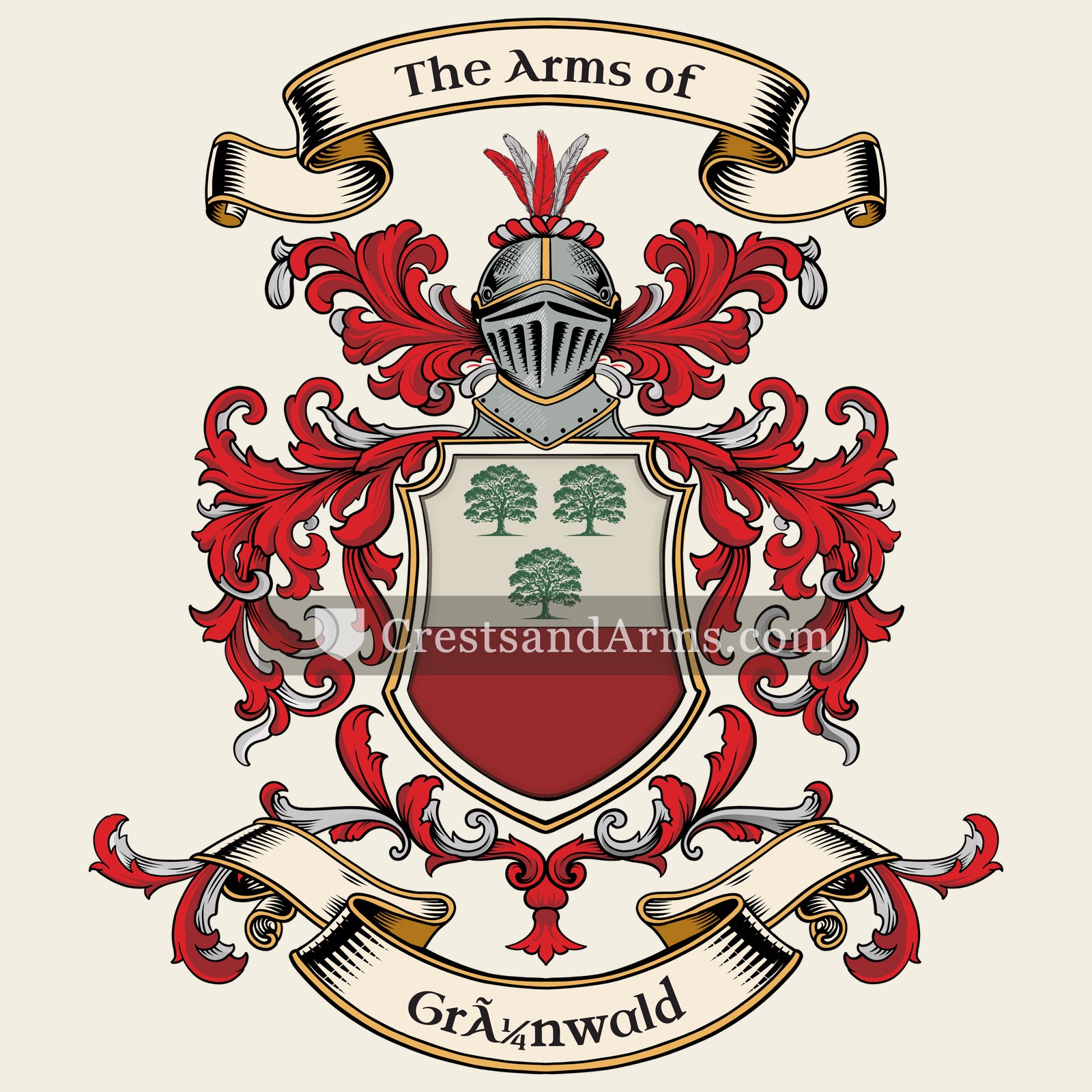 The Grünwald coat of arms, drawn from the recorded blazon