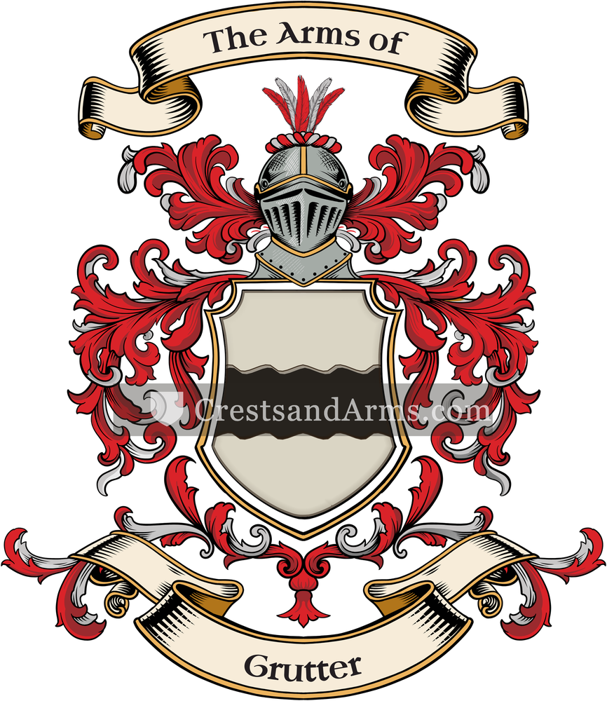 The Grutter coat of arms, drawn from the recorded blazon