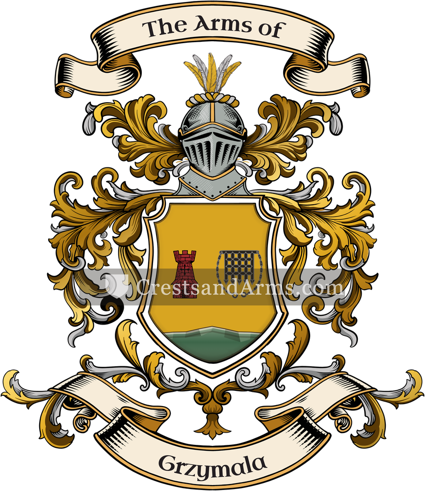 The Grzymala coat of arms, drawn from the recorded blazon