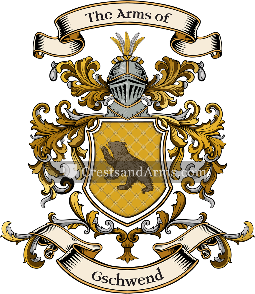 The Gschwend coat of arms, drawn from the recorded blazon